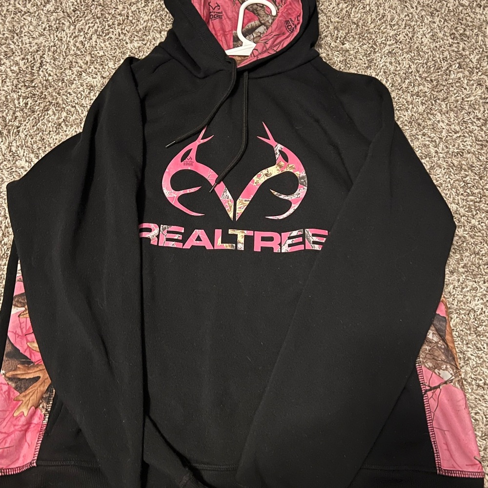Realtree Black Hoodie with Pink Camo Accents